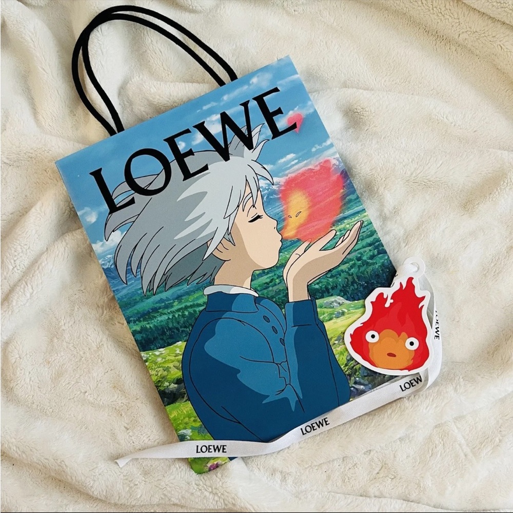 LOEWE Studio Ghibli Howl's Moving Castle Shopping Bag Sophie Ver Calcifer Charm